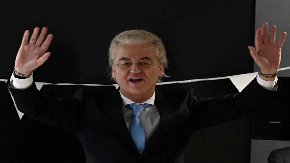 El l&iacute;der del Partido de la Libertad, en Pa{ises Bajos, Geert Wilders gan&oacute; las elecciones en su pa&iacute;s. Foto: John Thys / AFP.