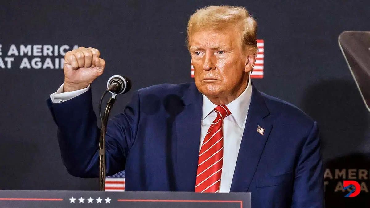 El ex presidente de Estados Unidos, Donald Trump, luego de su discurso en Clinton, Iowa, el s&aacute;bado. Foto: Tannen Maury / AFP.