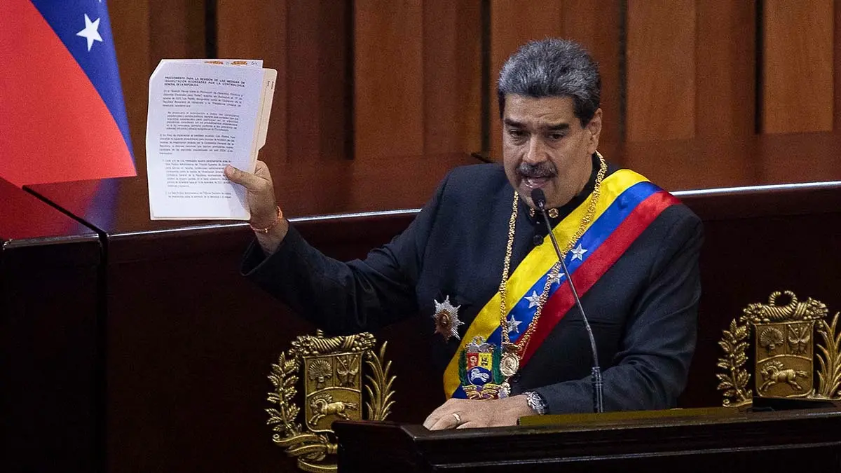 En el inicio del a&ntilde;o judicial, el presidente de Venezuela, Nicol&aacute;s Maduro, se dirigi&oacute; a la Corte Suprema de Justicia. Foto: Pedro Rances Mattey / AFP.