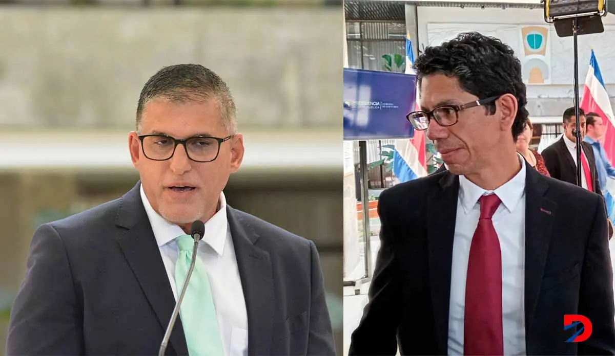 La salida de Luis Amador fue rapidamente sustituida por el Presidente Chaves con el director del CONAVI. Foto S&oacute;crates Colindres