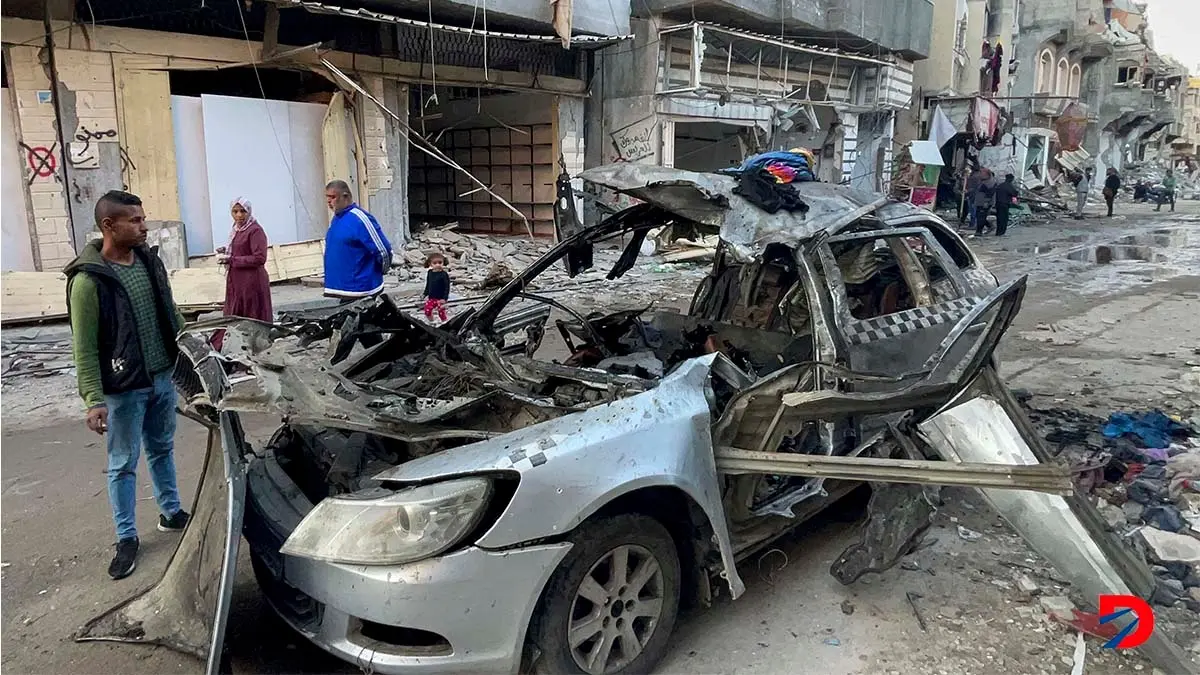 Este era el veh&iacute;culo en el que viajaban los hijos del l&iacute;der de Hamas. Foto: AFP.