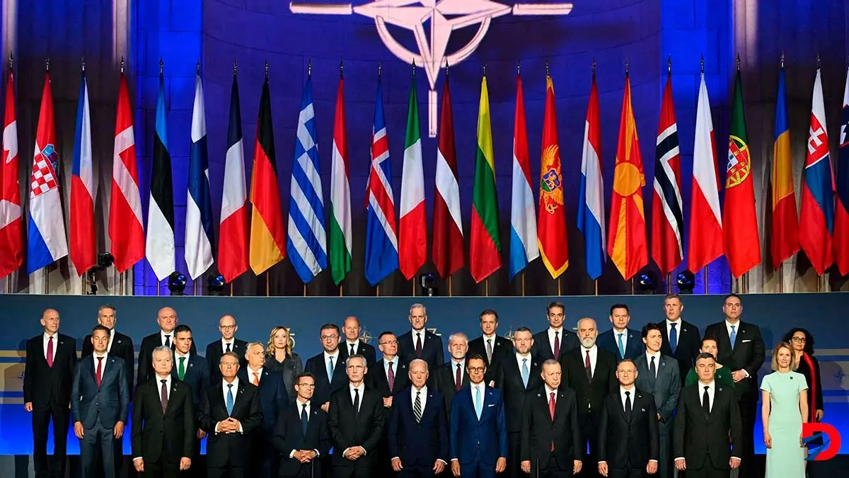 Los l&iacute;deres de la OTAN afirmaron su apoyo a Ucrania, que a&uacute;n no es miembro pleno de la organizaci&oacute;n. Foto: Saul Loeb / AFP.