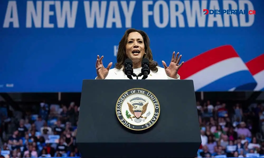 La vicepresidenta de Estados Unidos, y candidata presidencial dem&oacute;crata, Kamala Harris. Foto: Saul Loeb / AFP.