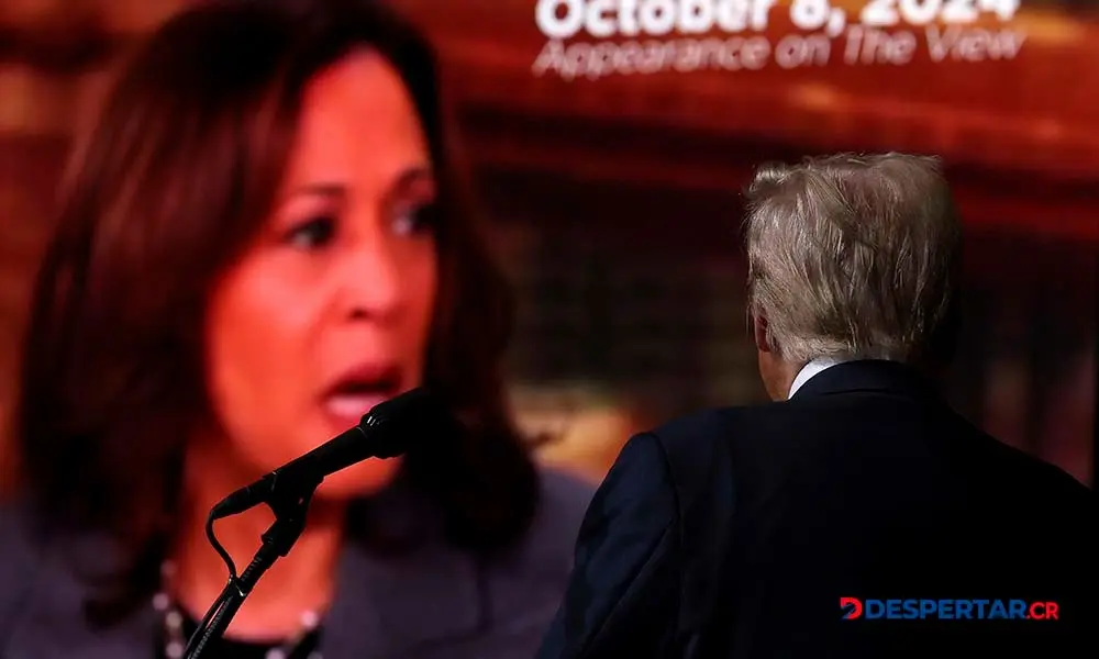 Un video de la candidata dem&oacute;crata, Kamala Harris, llam&oacute; la atenci&oacute;n del candidato presidencial republicano, Donald Trump. Foto: Justin Sullivan / Getty Images North America / Getty Images via AFP.