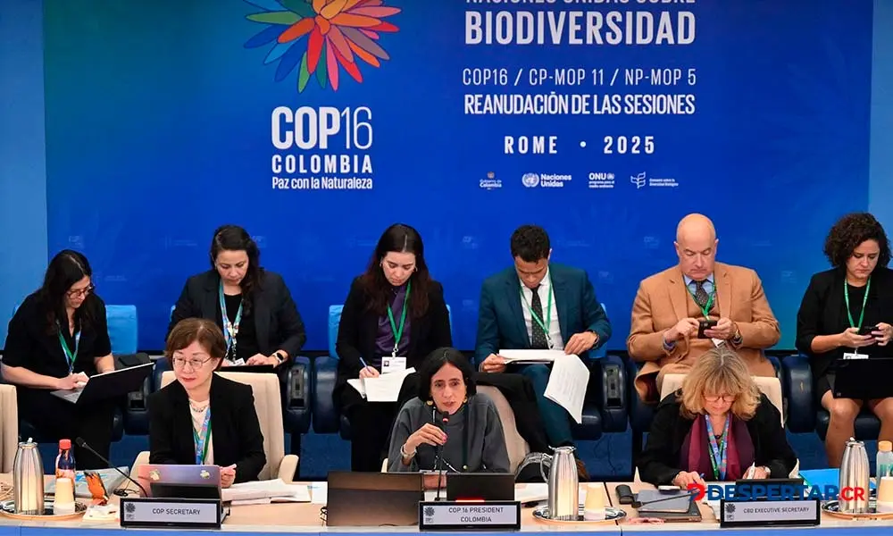Susana Muhamad, ministra de Ambiente de Colombia, habl&oacute; durante la apertura de la cita en Roma. Foto: Alberto Pizzoli / AFP.