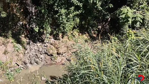 Foto del cause del r&iacute;o Pirro por el sector de Guarar&iacute;. Por SCL