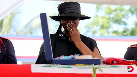 Martine Mo&iuml;se, viuda del asesinado presidente de Hait&iacute;, Jovenel Mo&iuml;se. Foto: Valerie Baeriswyl / AFP.