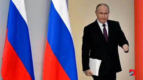 El presidente de Rusia, Vladimir Put&iacute;n, a su llegada al centro de conferencias donde ofreci&oacute; su informe anual a la Naci&oacute;n. Foto: Alexander Nemenov / AFP.