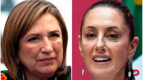 Xochitl G&aacute;lvez y Claudia Sheinbaum son las dos mujeres que buscan la presidencia de M&eacute;xico. Fotos: Rodrigo Oropeza y Claudio Cruz / AFP.