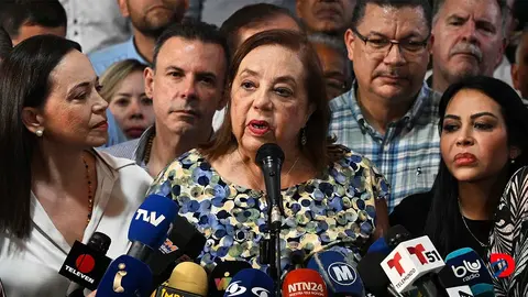 Corina Yoris sustituir&aacute; a Corina Machado como candidata presidencial de la oposici&oacute;n en Venezuela. Foto: Federico Parra / AFP.