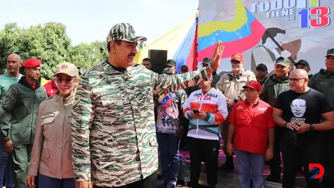 Nicol&aacute;s Maduro, presidente de Venezuela y candidato a la reelecci&oacute;n, durante un rally de campa&ntilde;a en Caracas. Foto: Zurimac Campos / Presidencia de Venezuela / AFP.