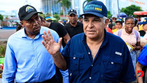 Jos&eacute; Mulino, candidato presidencial en Panam&aacute;, durante un rally el pasado 26 de abril. Foto: Mart&iacute;n Benetti / AFP.