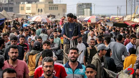 As&iacute; luce uno de los campos de refugiados en Rafah, al sur de Gaza. Foto: AFP.