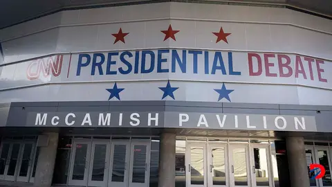 El primer debate entre Joe Biden y Donald Trump ser&aacute; este jueves, en Atlanta. Foto: Christian Monterrosa / AFP.