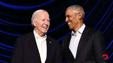 Joe Biden y Barack Obama se encontraron el pasado 15 de junio del presente a&ntilde;o, en Los &Aacute;ngeles. Foto: Mandel Ngan / AFP.