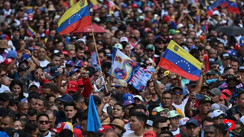 Seguidores del presidente de Venezuela, Nicol&aacute;s Maduro, se manifestaron en Caracas. Foto: Ra&uacute;l Arboleda / AFP.