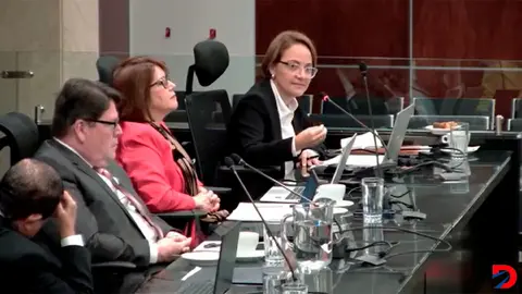 La magistrada Patricia Vargas, expuso a la Corte Plena, el informe sobre el proyecto de ley 23.986.