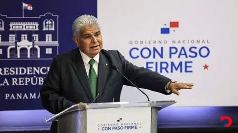 Jos&eacute; Ra&uacute;l Mulino, presidente de Panam&aacute;, habla durante su conferencia de prensa semana. Foto: Presidencia de Panam&aacute; / AFP.