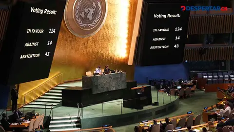 La Asamblea General de la ONU vot&oacute; este mi&eacute;rcoles una resoluci&oacute;n no vinculante para Israel. Foto: Bryan Smith / AFP.