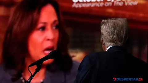 Un video de la candidata dem&oacute;crata, Kamala Harris, llam&oacute; la atenci&oacute;n del candidato presidencial republicano, Donald Trump. Foto: Justin Sullivan / Getty Images North America / Getty Images via AFP.