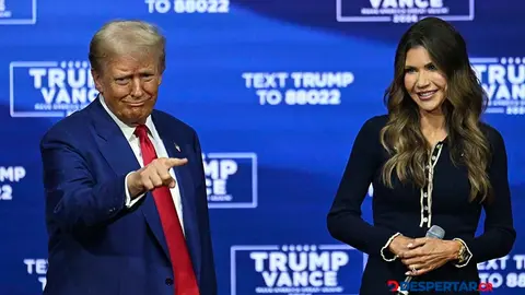 Donald Trump atendi&oacute; un &ldquo;own hall&rdquo; moderado por la gobernadora de Dakota del Sur, Kristi Noem. Foto: Jim Watson / AFP.