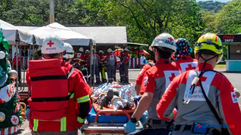 Puerto Caldera fue el escenario del simulacro realizado por la Cruz Roja como parte del an&aacute;lisis de los diferentes escenarios