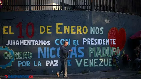 Murales en apoyo a Nicol&aacute;s Maduro se observan en varias calles de Caracas, Venezuela. Foto:  Federico Parra / AFP.