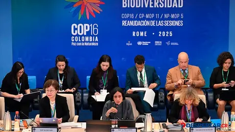 Susana Muhamad, ministra de Ambiente de Colombia, habl&oacute; durante la apertura de la cita en Roma. Foto: Alberto Pizzoli / AFP.