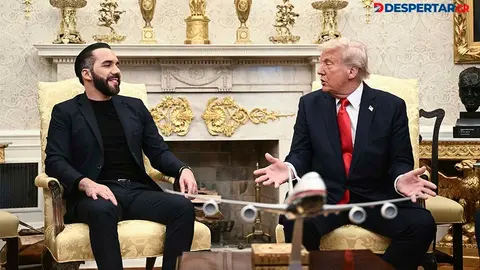 El presidente de Estados Unidos, Donald Trump, recibi&oacute; hoy a su colega de El Salvador, Nayib Bukele. Foto: Brendan Smialowski / AFP