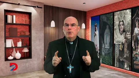 Monse&ntilde;or Garita en su programa Fermento. Imagen: 
Di&oacute;cesis Ciudad Quesada