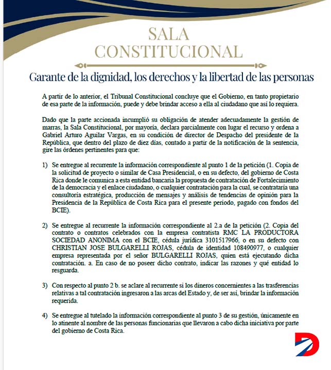 Resolución de la Sala Constitucional