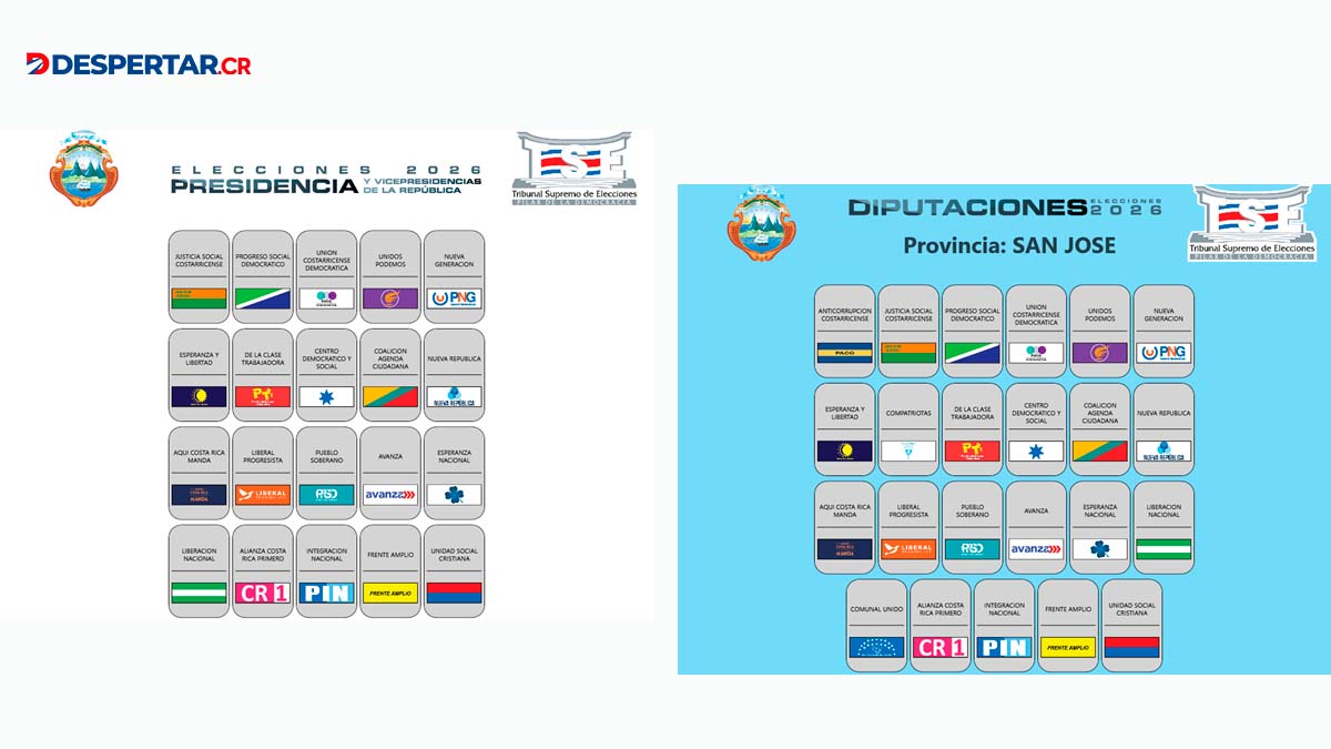 La papeleta nacional y la para diputados de San José